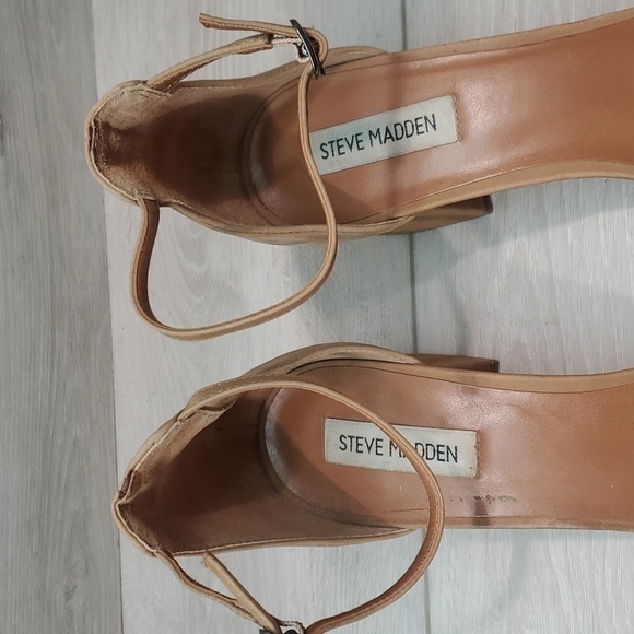 Steve Madden Women Irenee Leather Ankle Heels Sandals shoes sz 10 - Picture 5 of 11